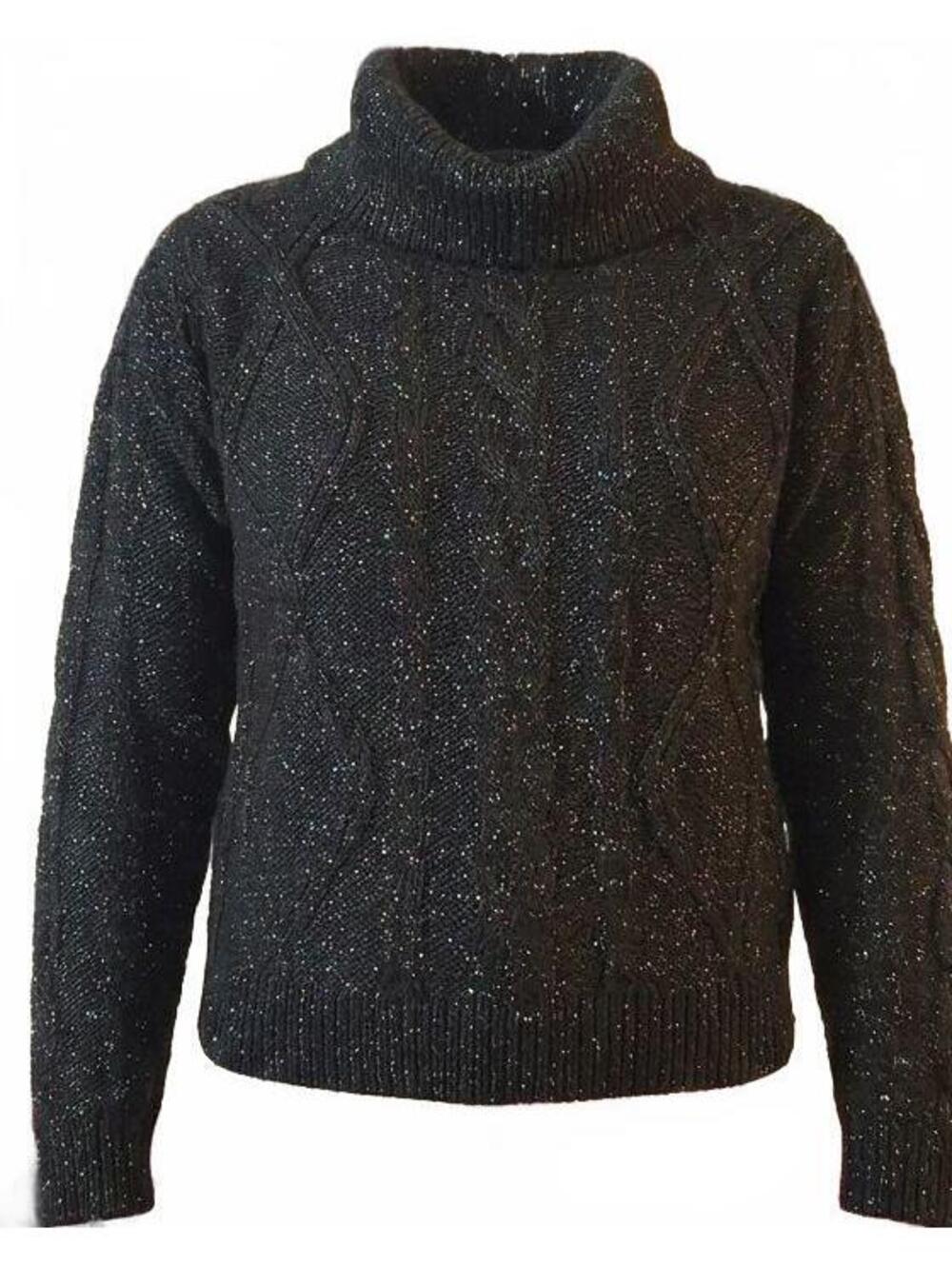 Charter Club black sparkly cowl sweater